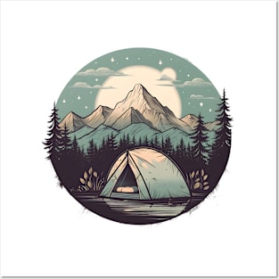 Moon Camping Lover Posters and Art